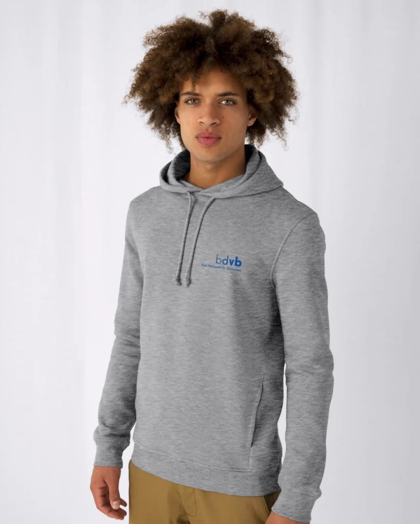 Hoodie modegrau  bestickt