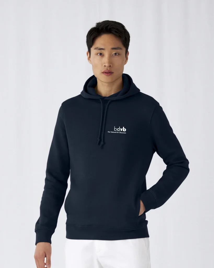 Hoodie navyblau  bestickt