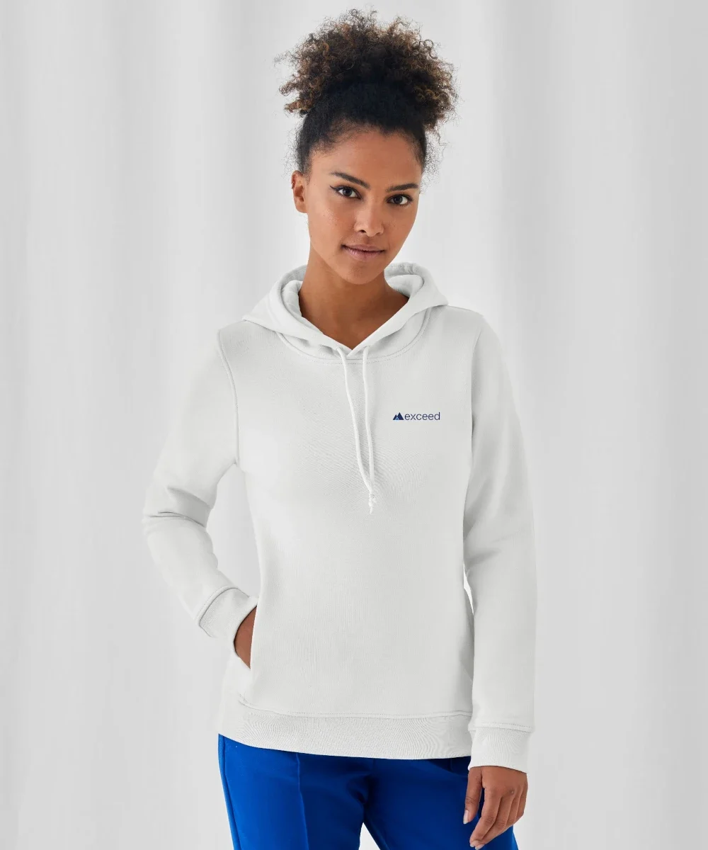 Hoodie kristallweiß  bestickt