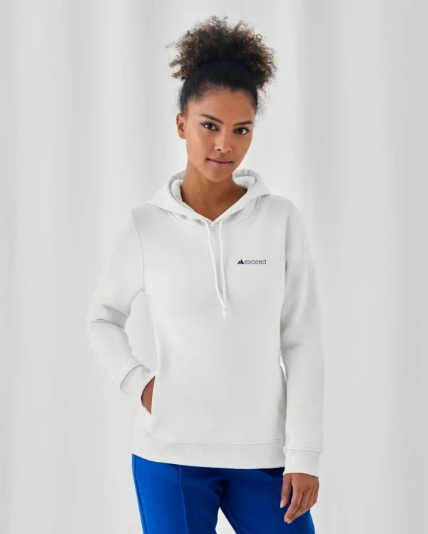 Hoodie kristallweiß </br> bestickt