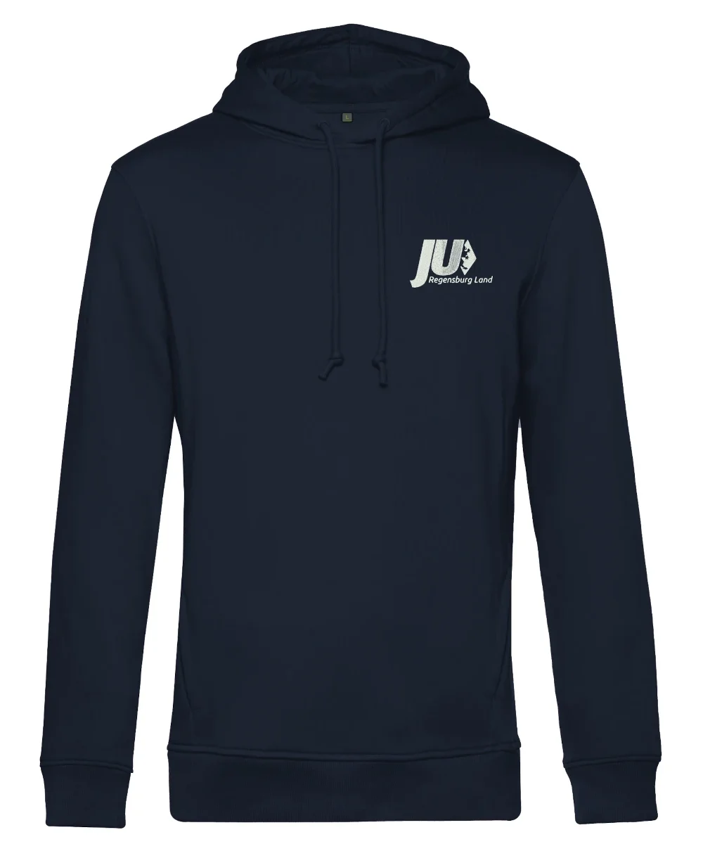 Hoodie navyblau  bestickt
