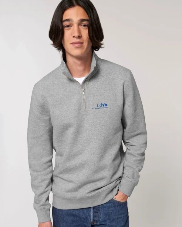 Zipper modegrau </br> bestickt